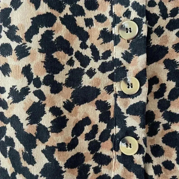 THML Leopard mobwife  print babydoll flutter sleeves top size XL - Picture 4 of 11